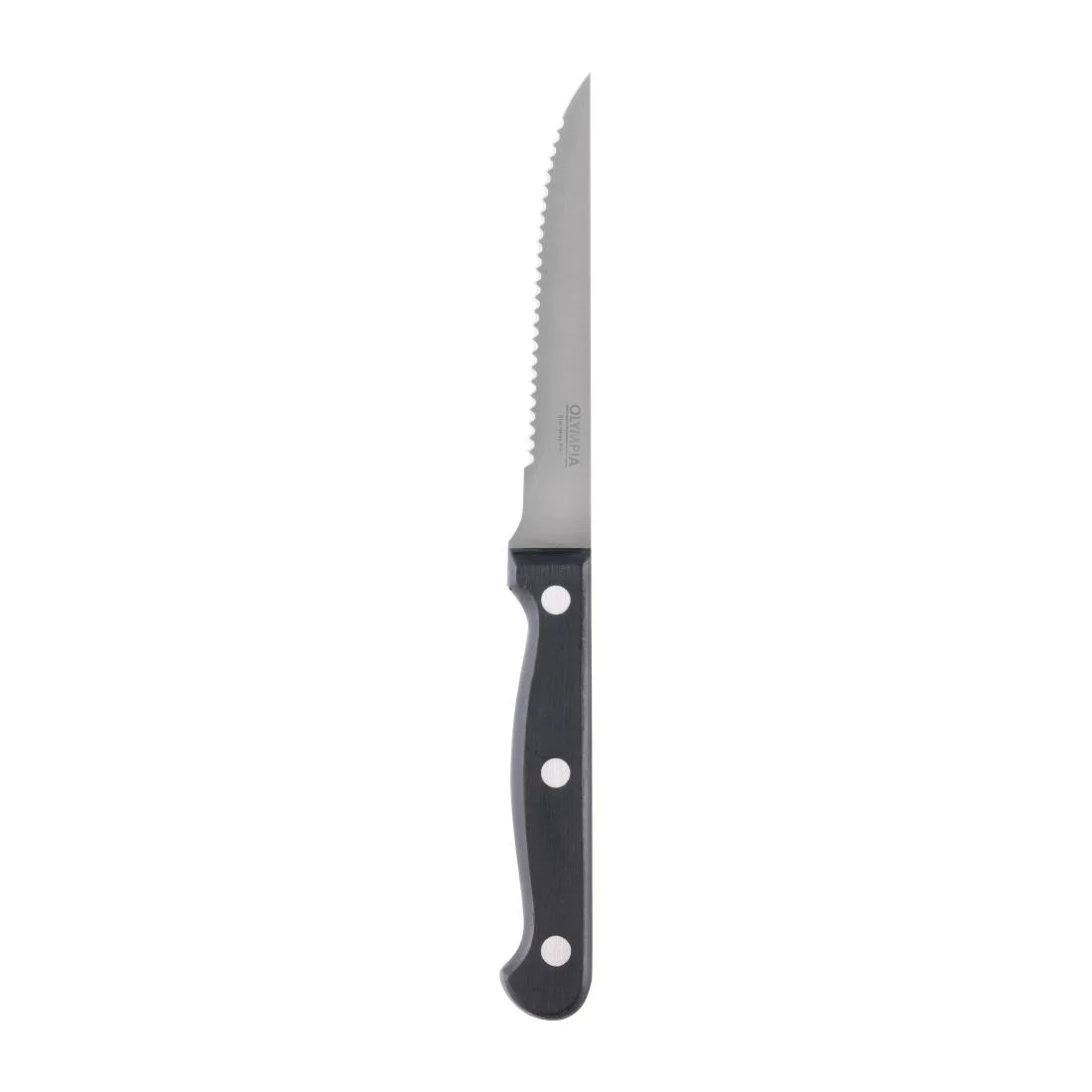Olympia Serrated Steak Knives Black Handle 115mm - Image 2