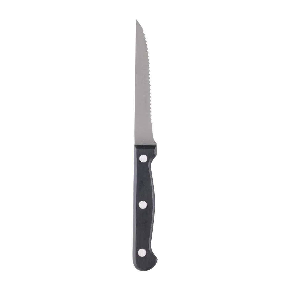 Olympia Serrated Steak Knives Black Handle 115mm - Image 4