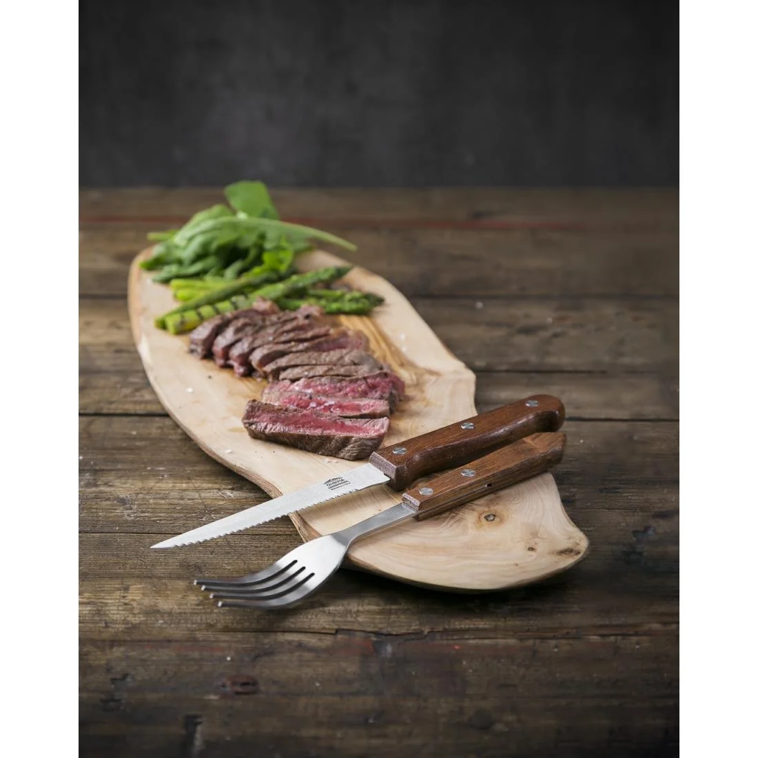 Steak Knives Wooden Handle 215mm - Image 3