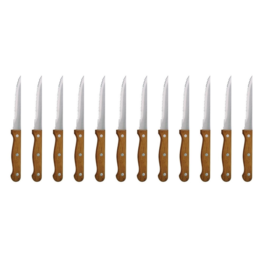 Steak Knives Wooden Handle 215mm