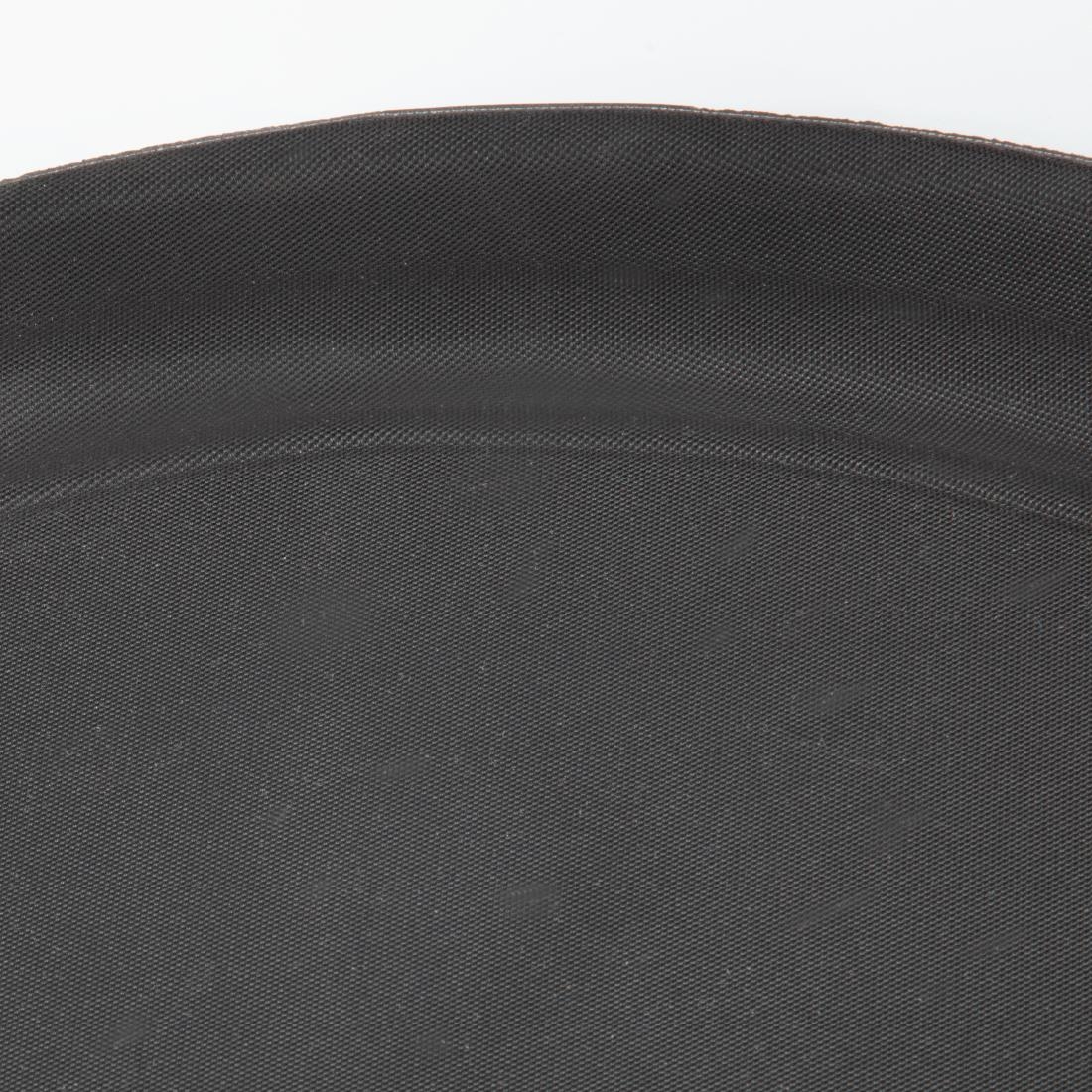 Kristallon Plastic Oval Non Slip Tray Black 27 x 22 in