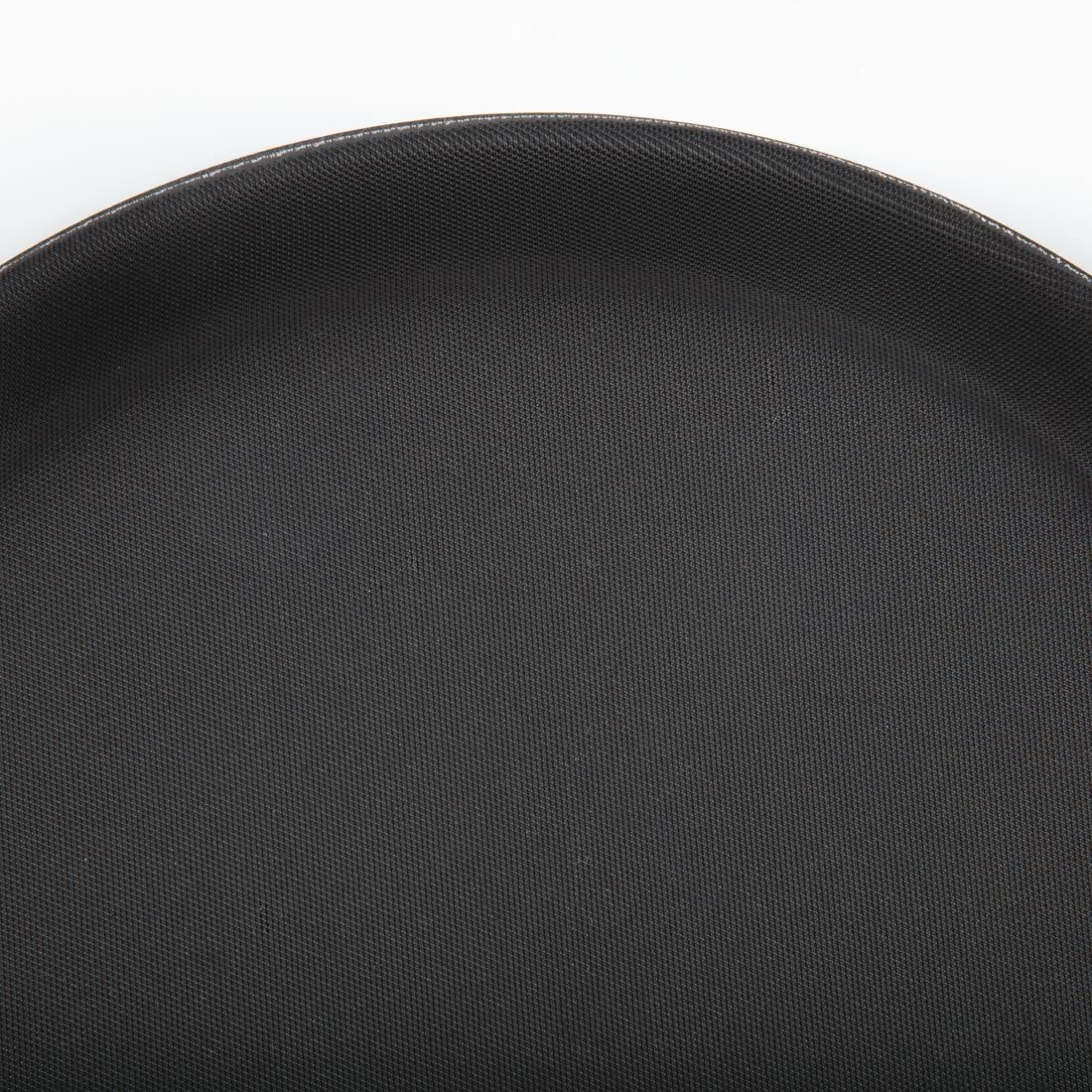 Kristallon Plastic Round Anti Slip Tray Black 11 in
