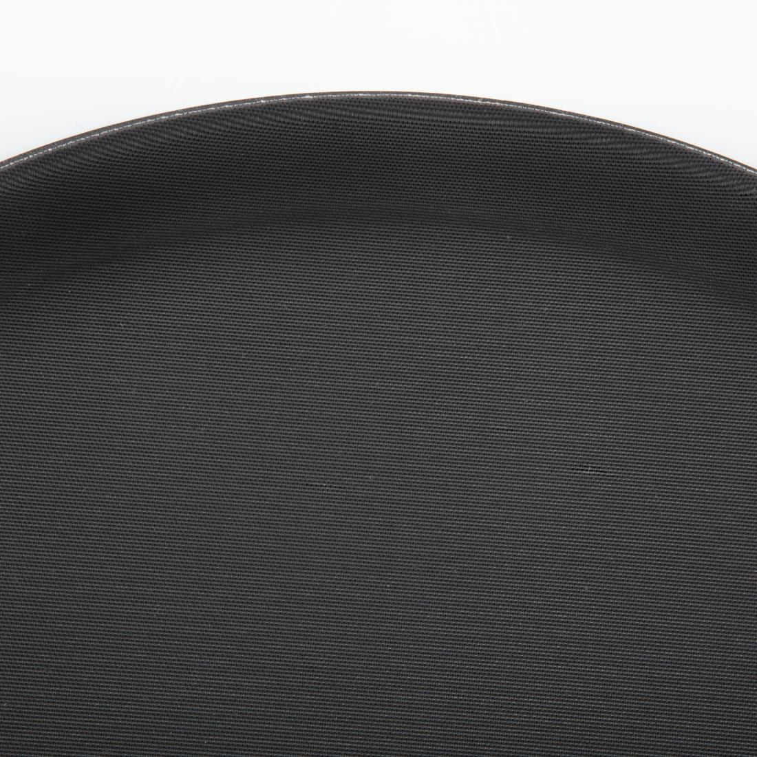 Kristallon Plastic Round Anti Slip Tray Black 14 in