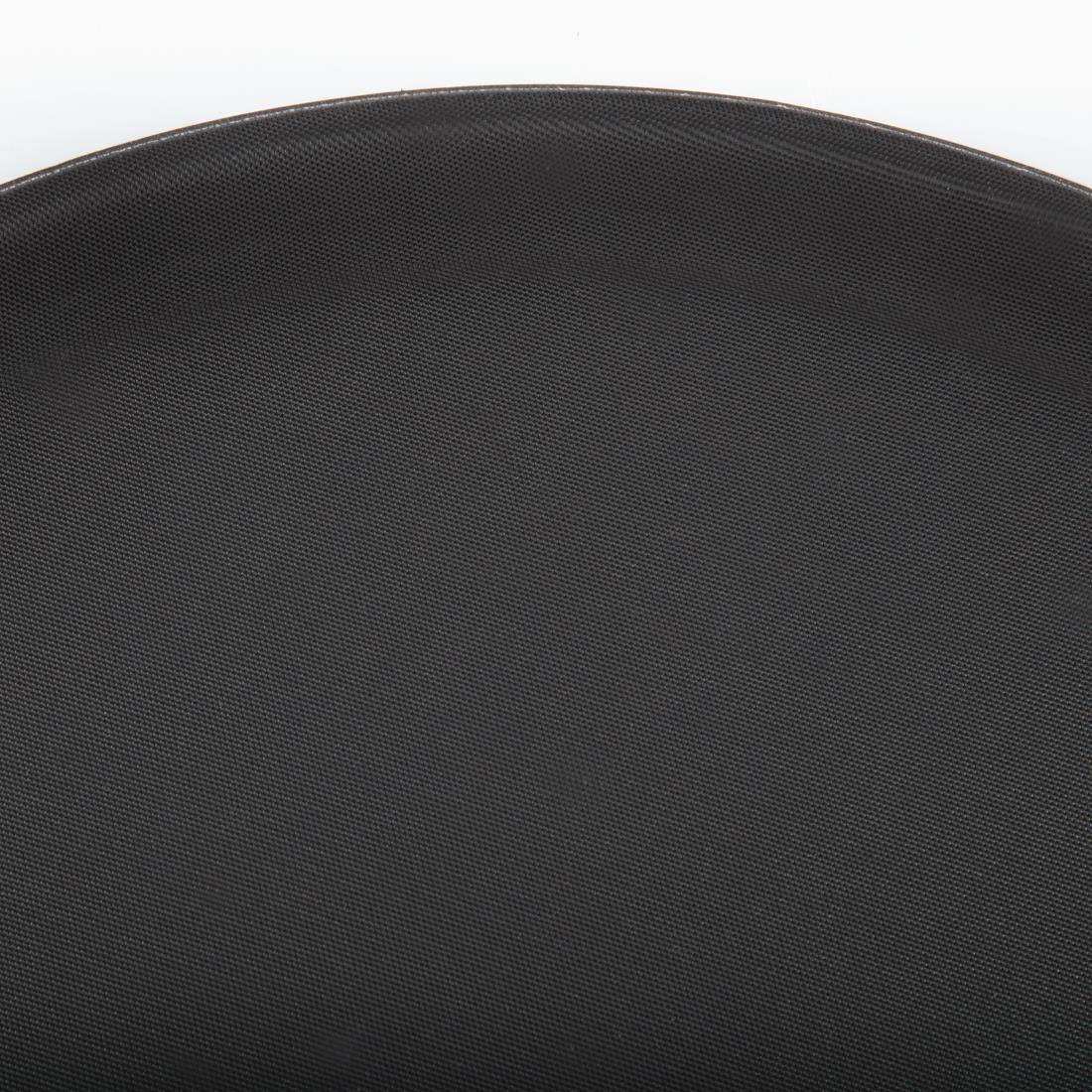 Kristallon Plastic Round Anti Slip Tray Black 16 in