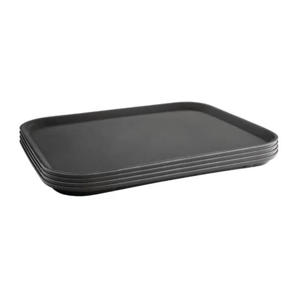 Kristallon Plastic Non Slip Tray Black 14 x 18 in