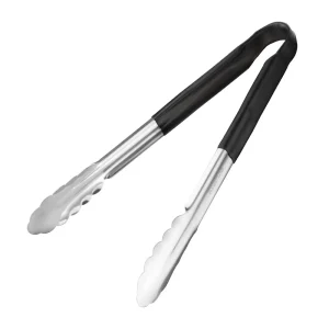 Vogue Colour Coded Black Serving Tongs 11"