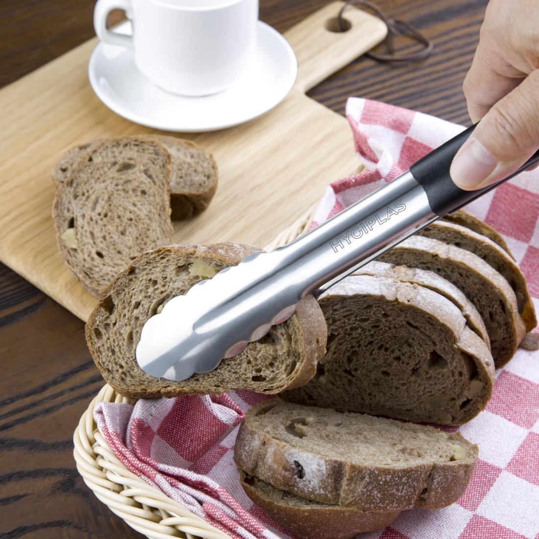 Vogue Colour Coded Black Serving Tongs 11"