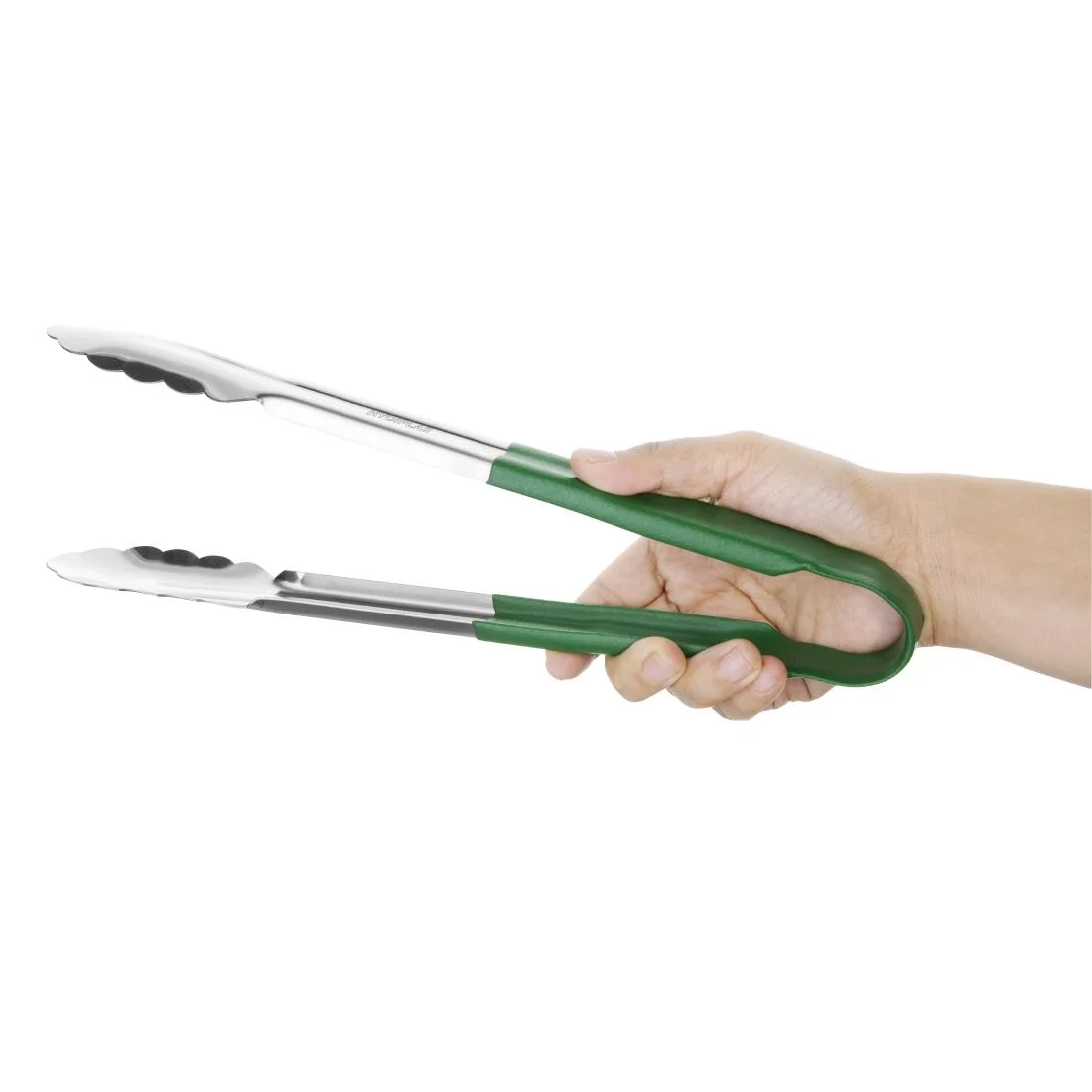 Vogue Colour Coded Green Serving Tongs 11" - Image 2