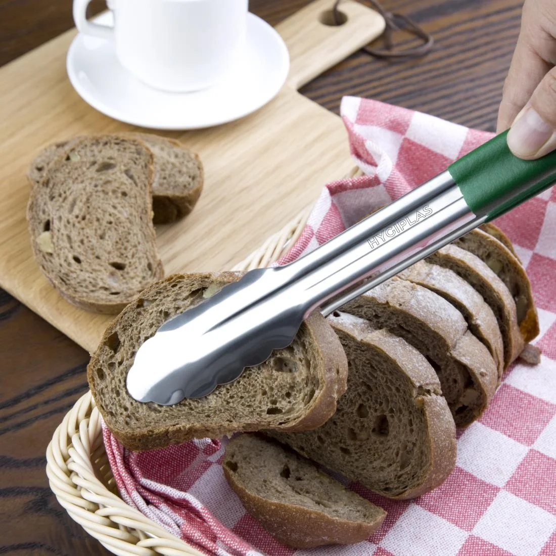 Vogue Colour Coded Green Serving Tongs 11" - Image 4