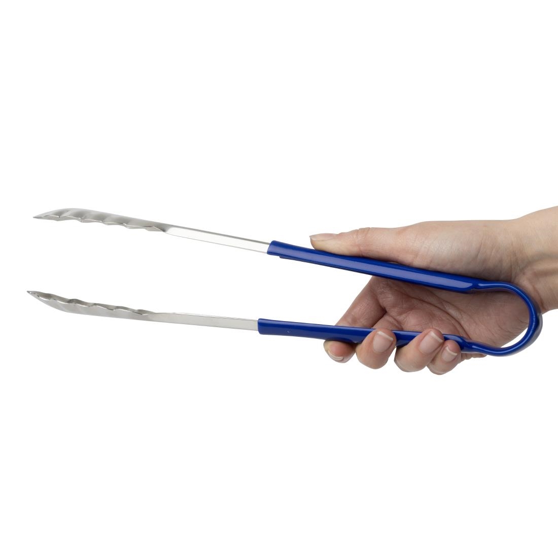 Vogue Colour Coded Blue Serving Tongs 11"