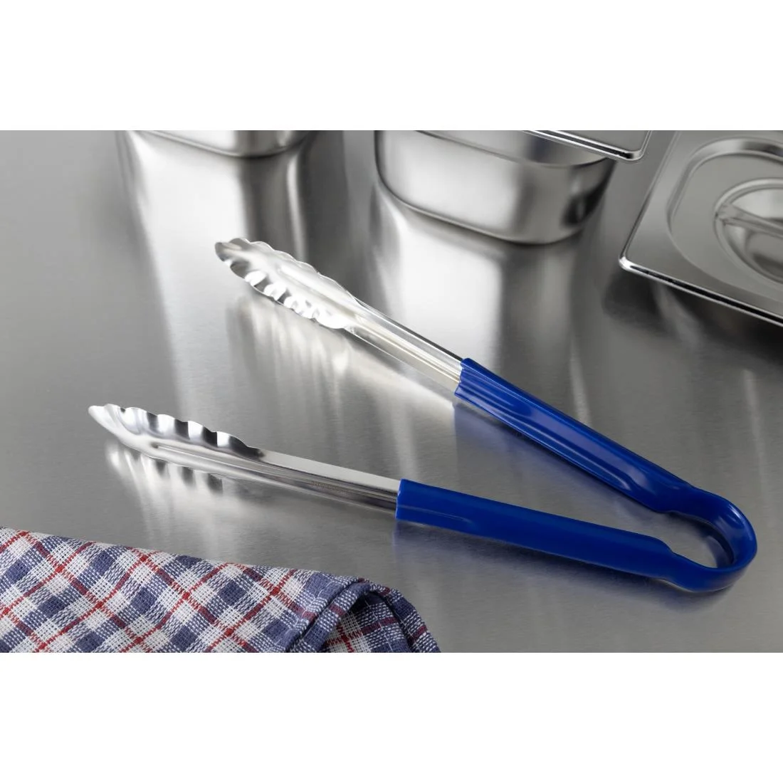 Vogue Colour Coded Blue Serving Tongs 11" - Image 6