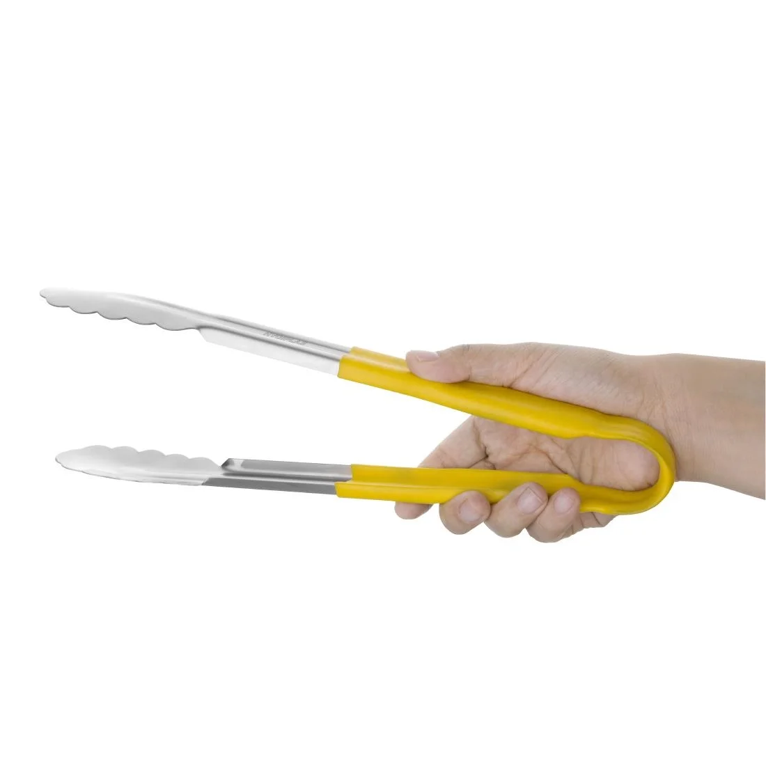 Vogue Colour Coded Yellow Serving Tongs 11in - Image 2