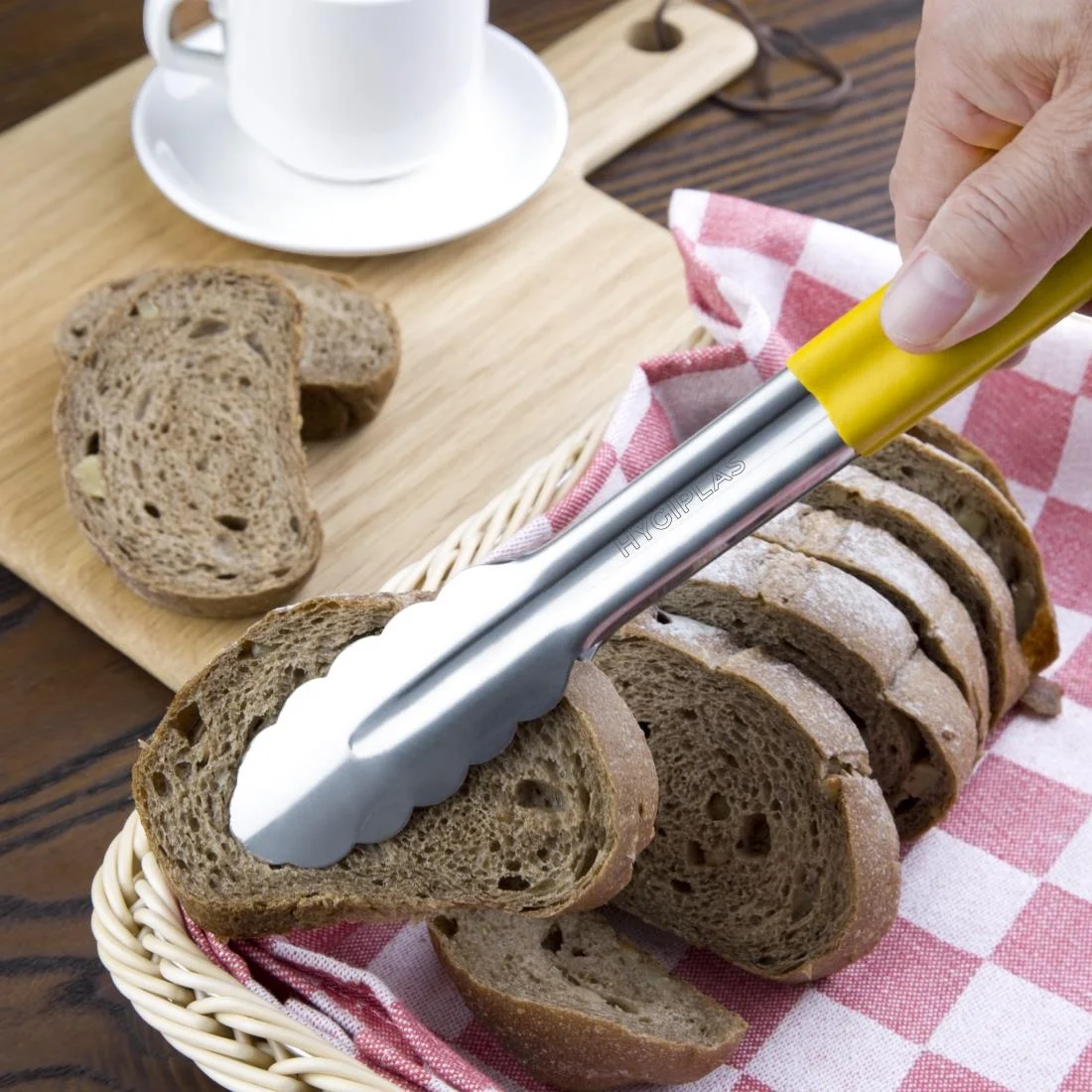 Vogue Colour Coded Yellow Serving Tongs 11in - Image 4