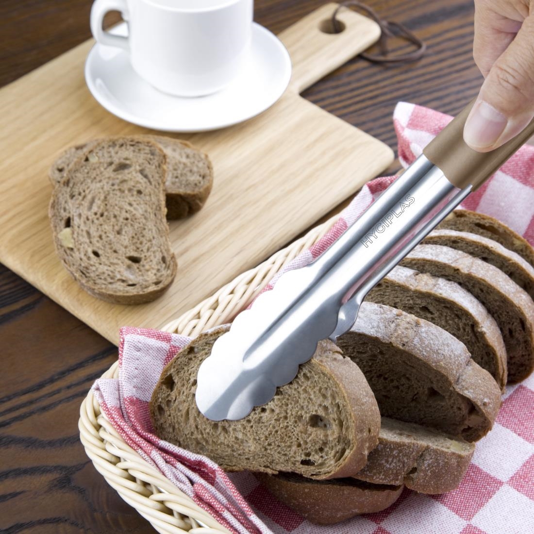 Vogue Colour Coded Brown Serving Tongs 11"