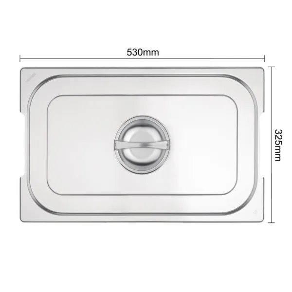 Vogue Stainless Steel 1/1 Gastronorm Handled Pan Lid