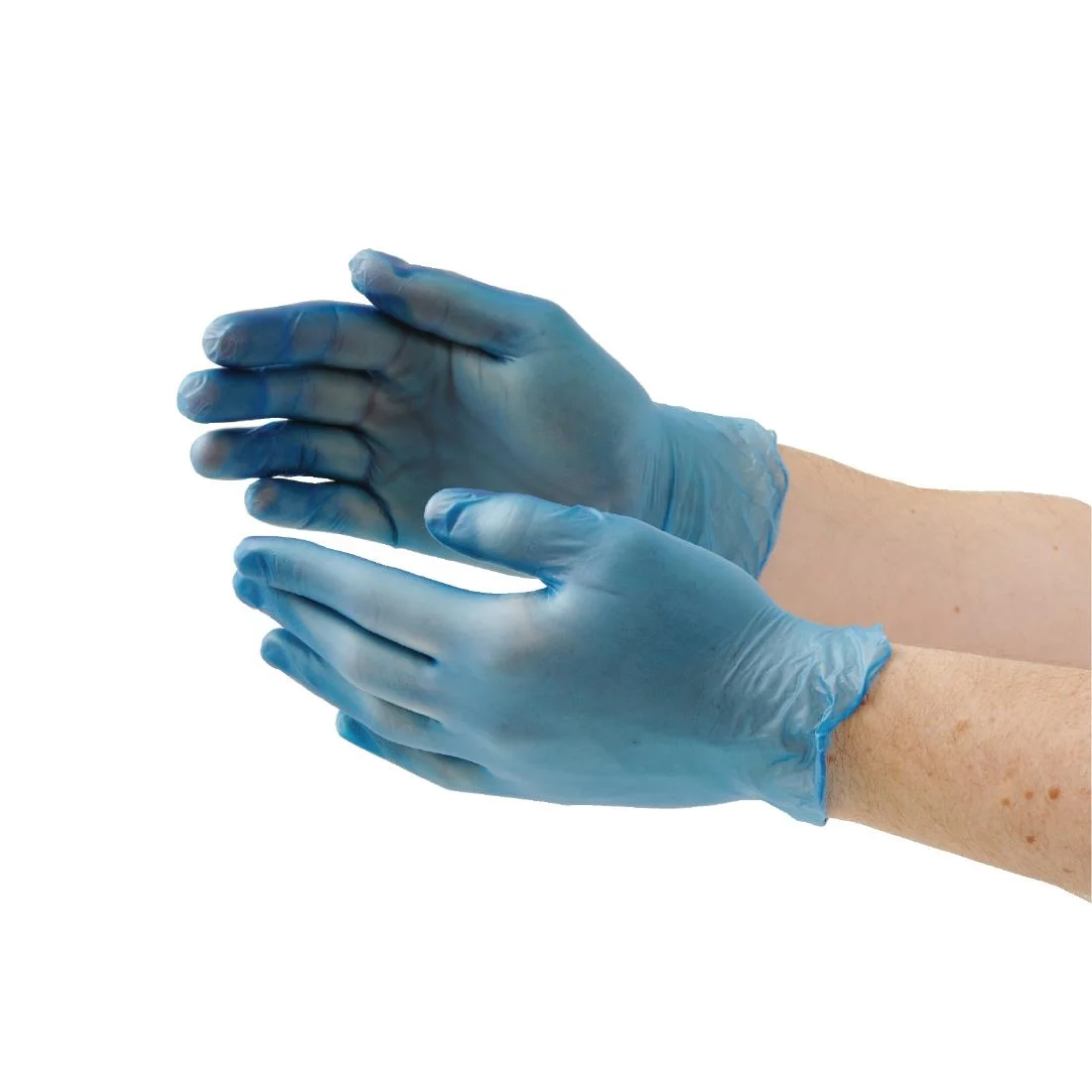 Vogue Vinyl Food Prep Gloves Blue Powdered - Image 2