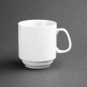 Olympia Whiteware Stacking Mugs 284ml 10oz