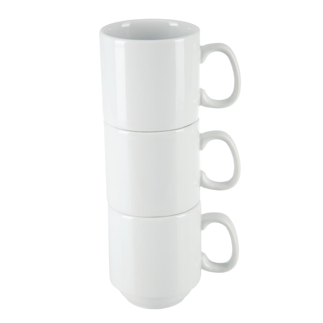 Olympia Whiteware Stacking Mugs 284ml 10oz
