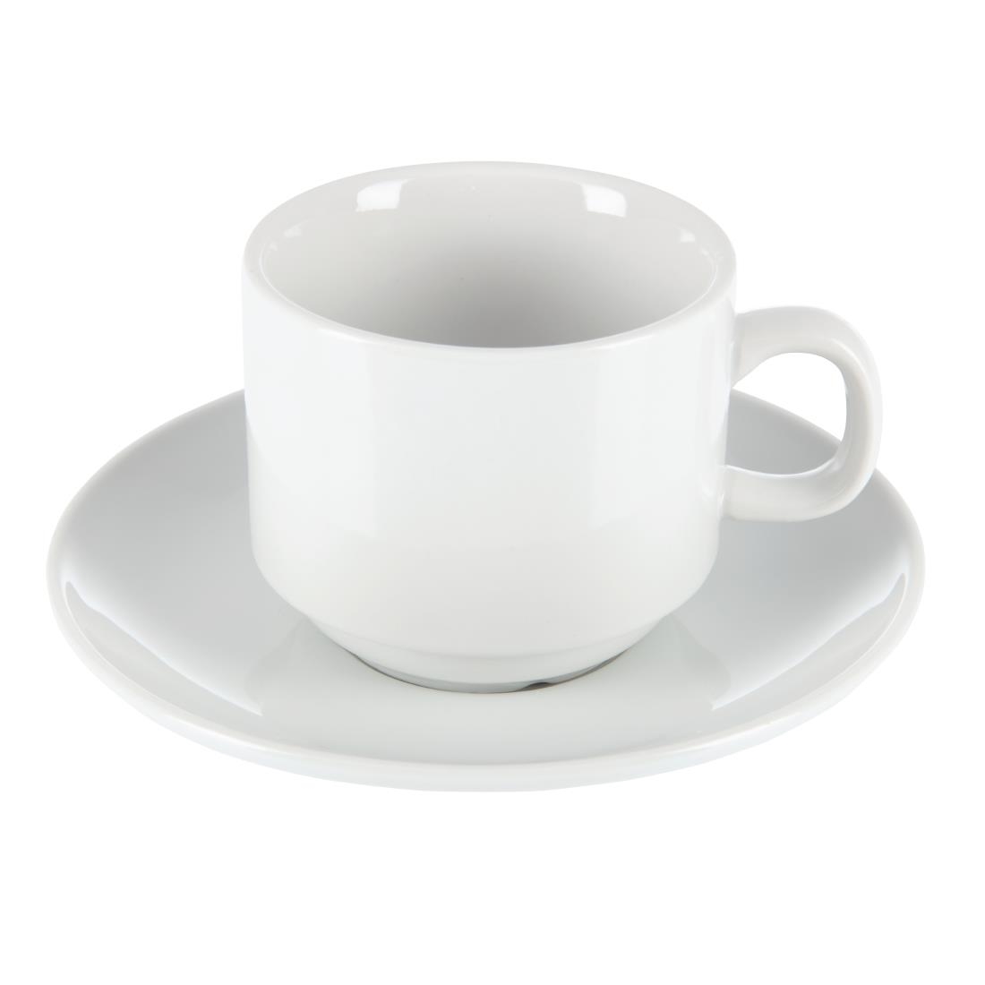 Olympia Whiteware Stacking Tea Cups 200ml 7oz