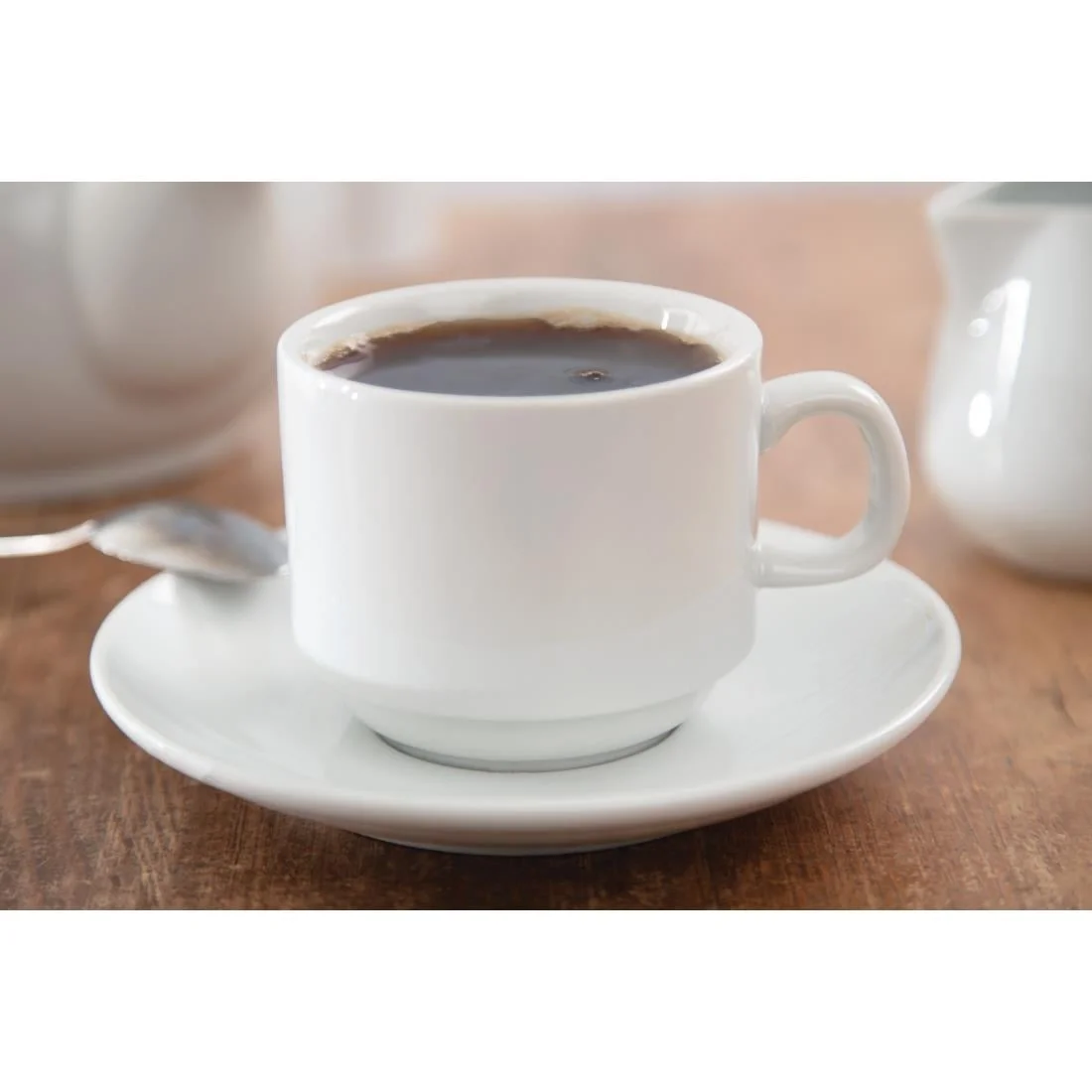 Olympia Whiteware Stacking Saucers - Image 3