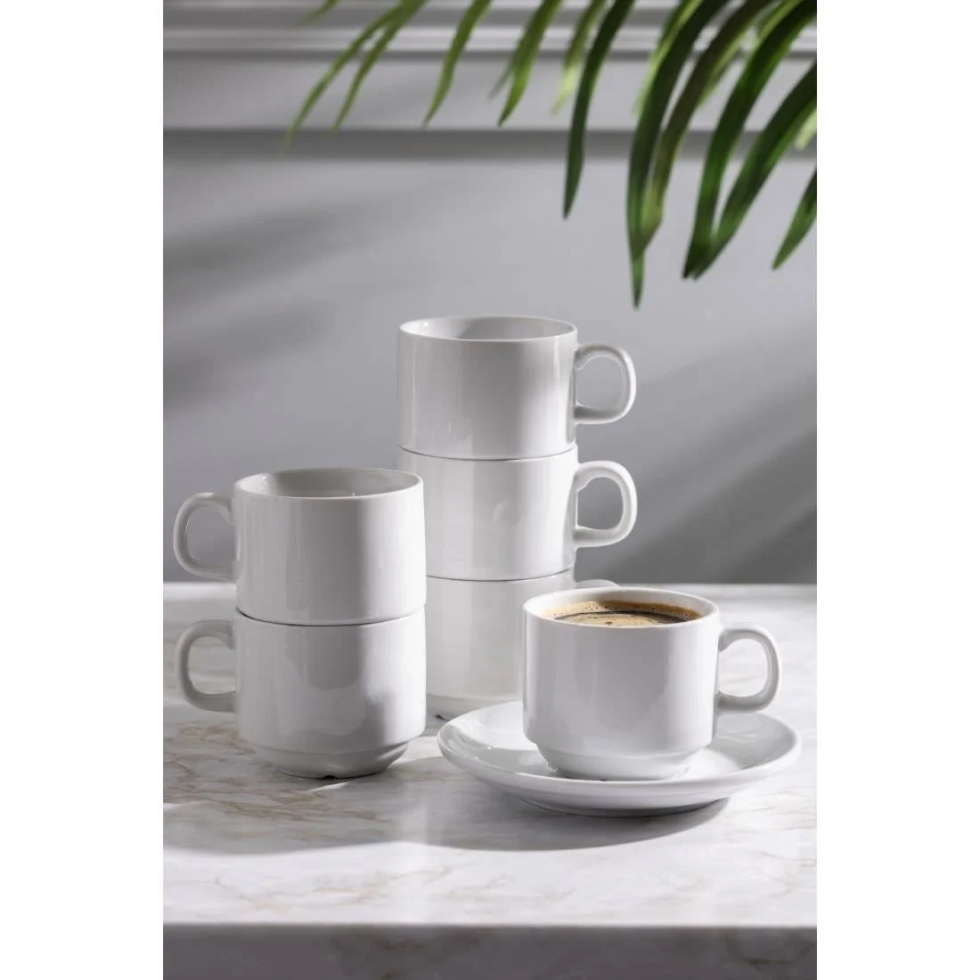 Olympia Whiteware Stacking Saucers - Image 5