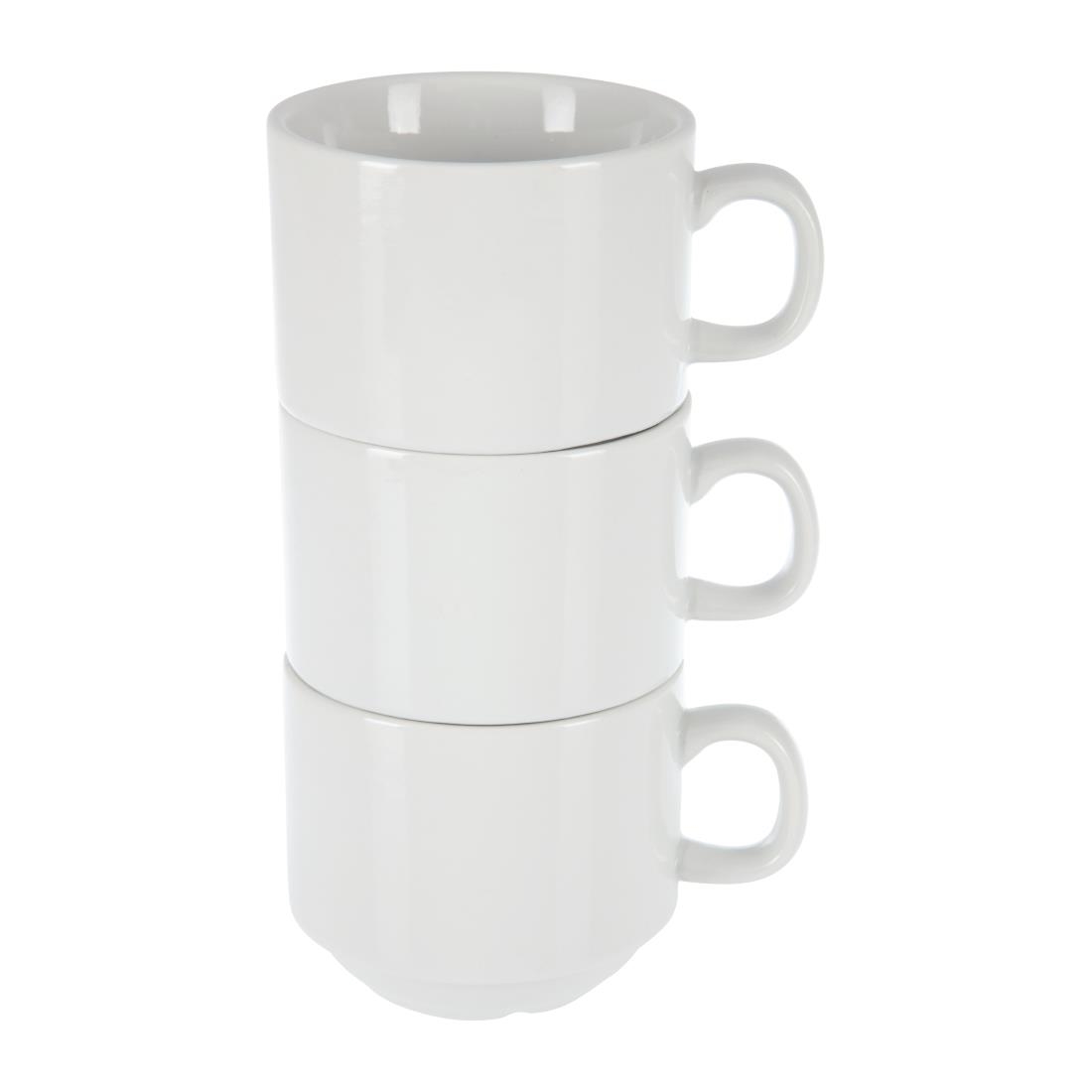 Olympia Whiteware Stacking Tea Cups 200ml 7oz