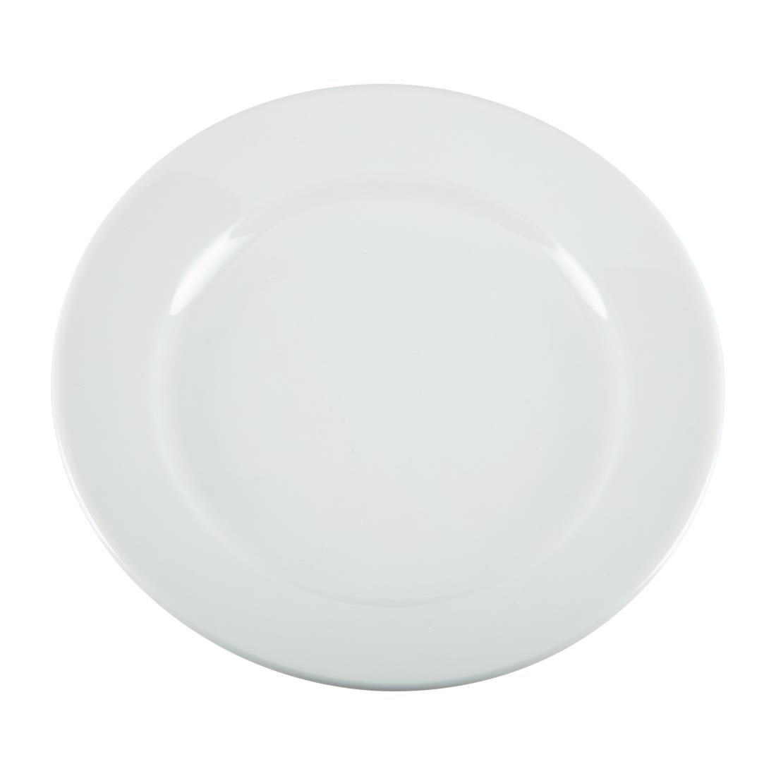 Olympia Whiteware Wide Rimmed Plates 165mm