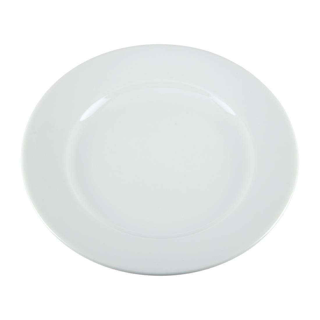 Olympia Whiteware Wide Rimmed Plates 202mm