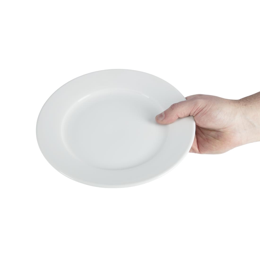 Olympia Whiteware Wide Rimmed Plates 230mm