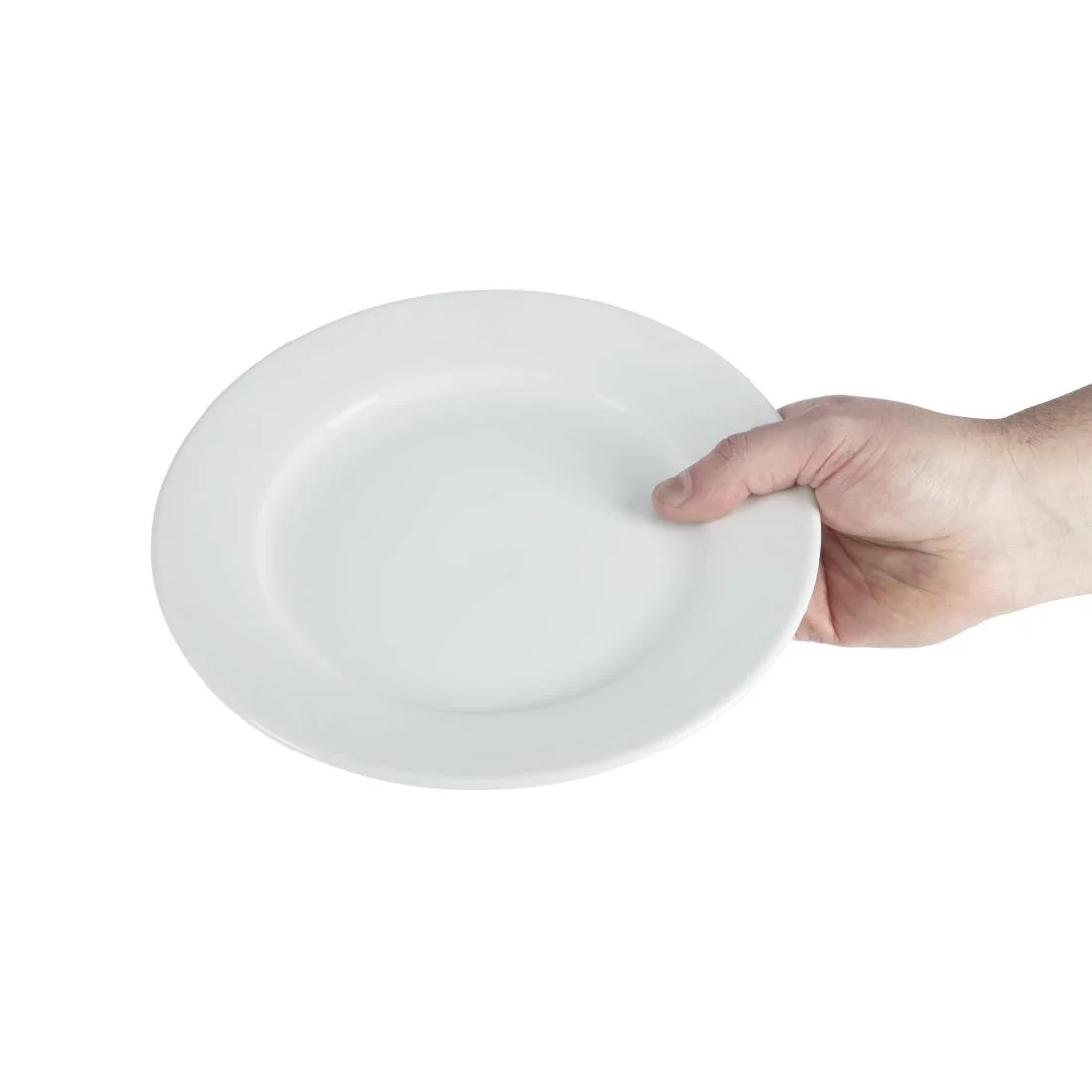 Olympia Whiteware Wide Rimmed Plates 230mm - Image 6