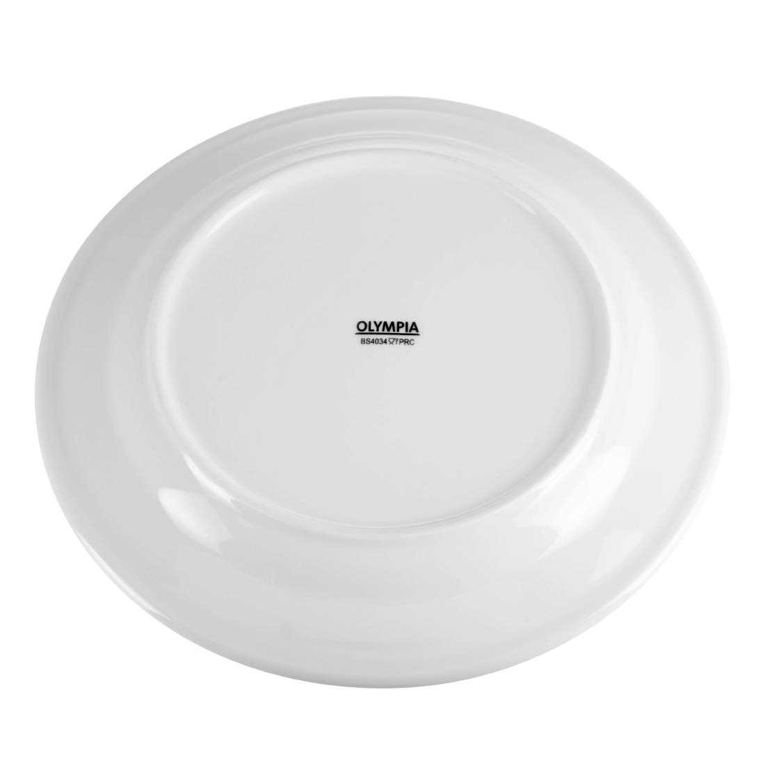 Olympia Whiteware Wide Rimmed Plates 250mm