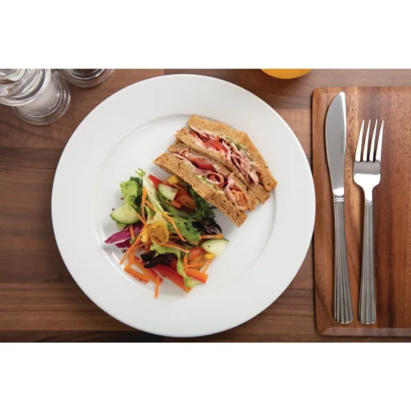 Olympia Whiteware Wide Rimmed Plates 250mm