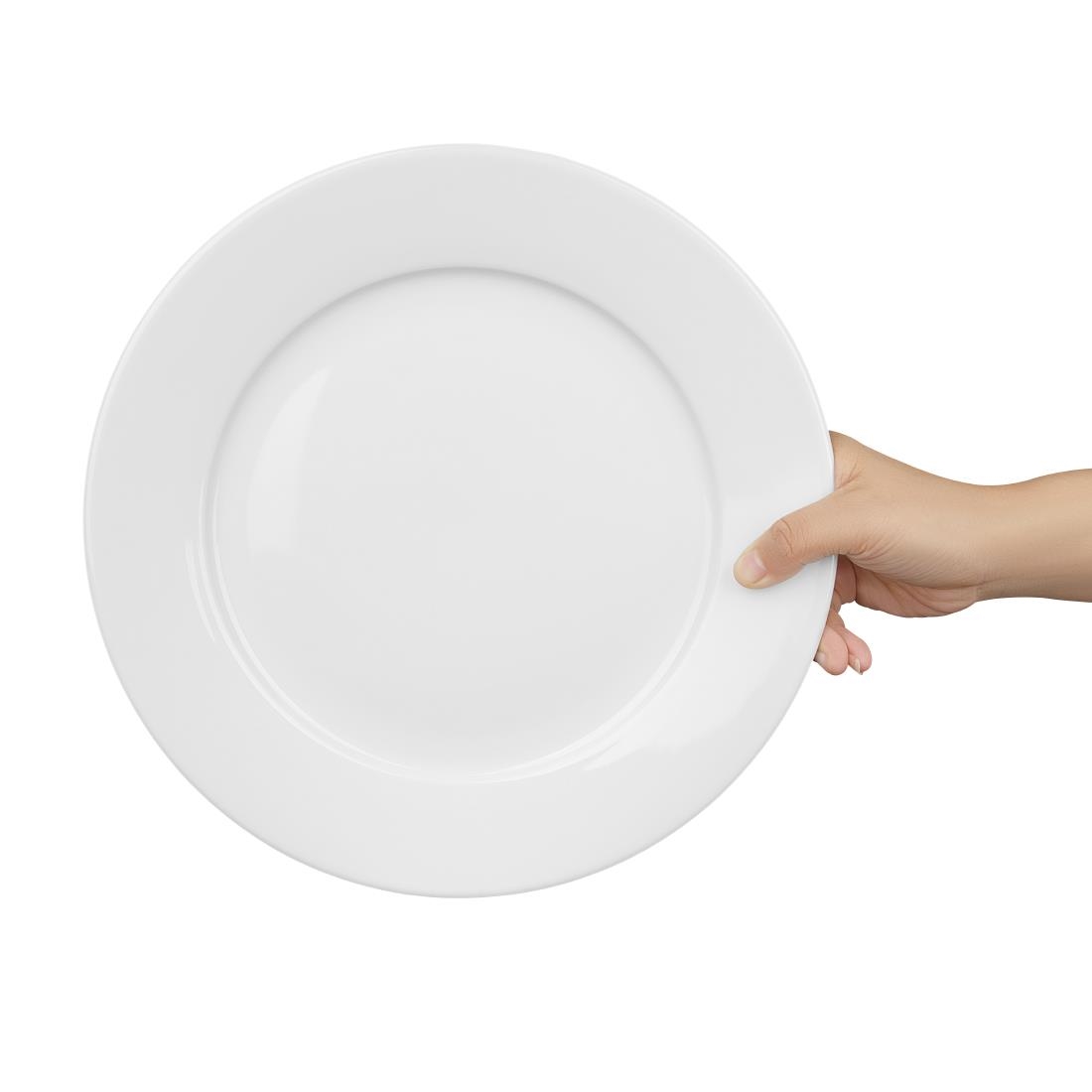 Olympia Whiteware Wide Rimmed Plates 280mm