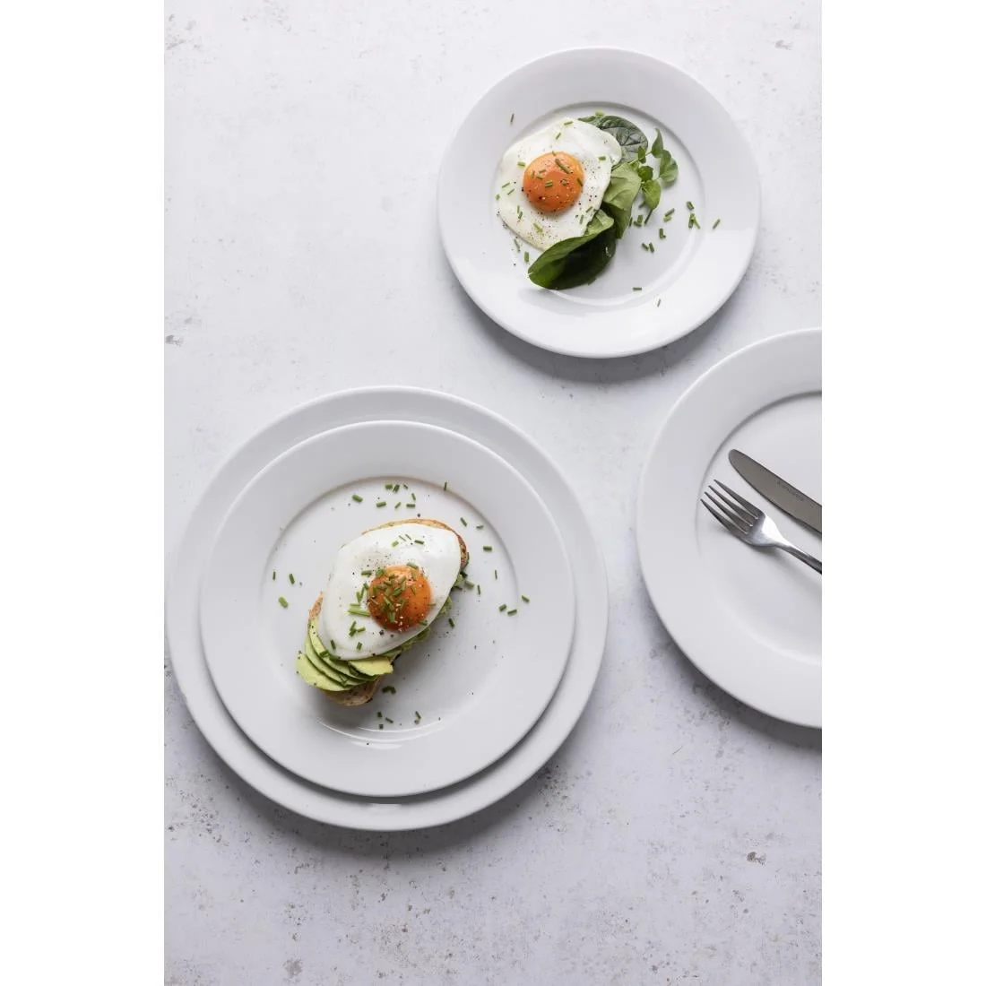 Olympia Whiteware Wide Rimmed Plates 230mm - Image 8