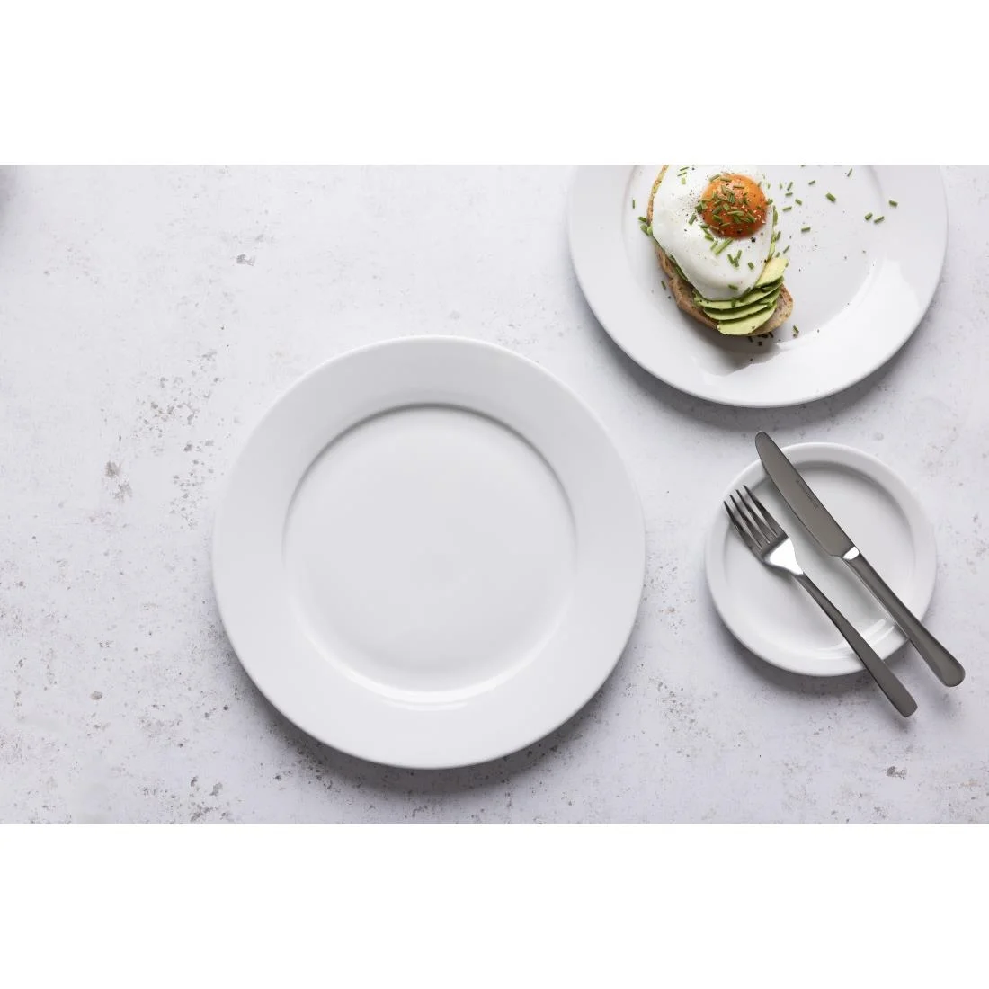 Olympia Whiteware Wide Rimmed Plates 230mm - Image 9