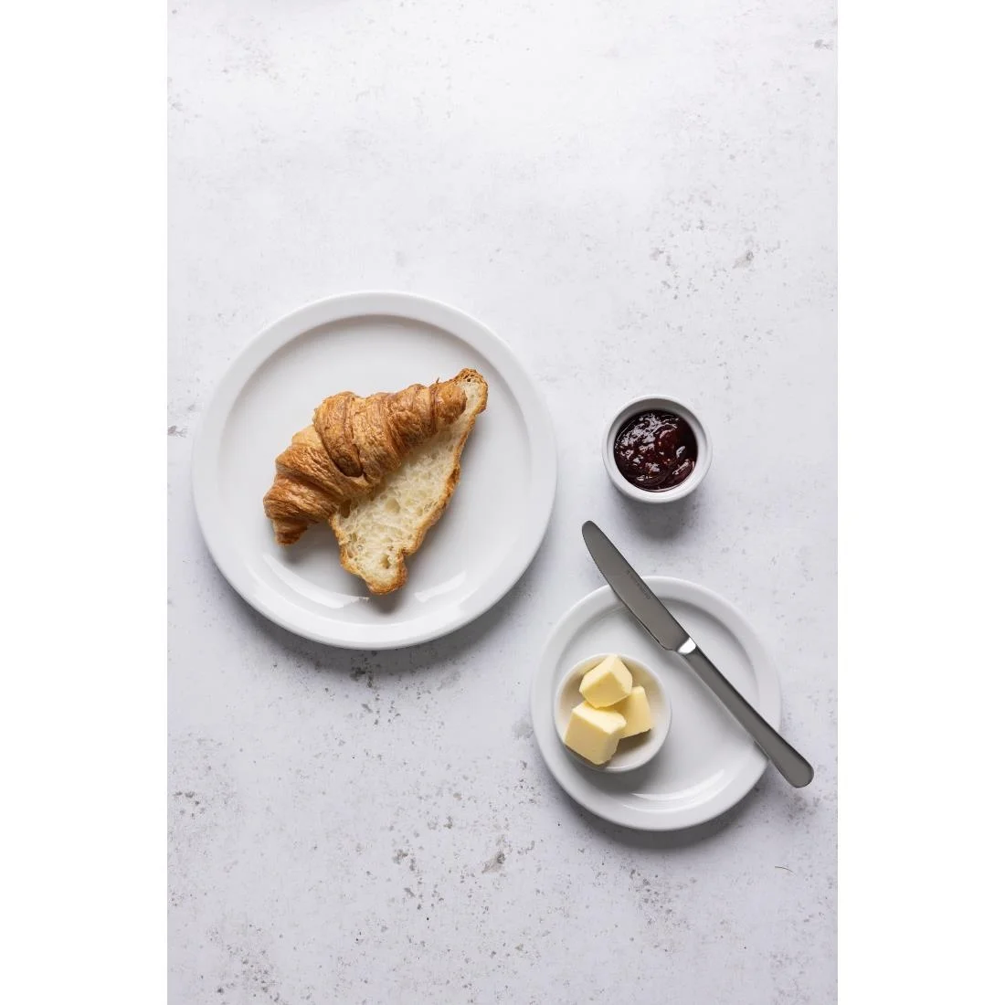 Olympia Whiteware Narrow Rimmed Plates 150mm - Image 4