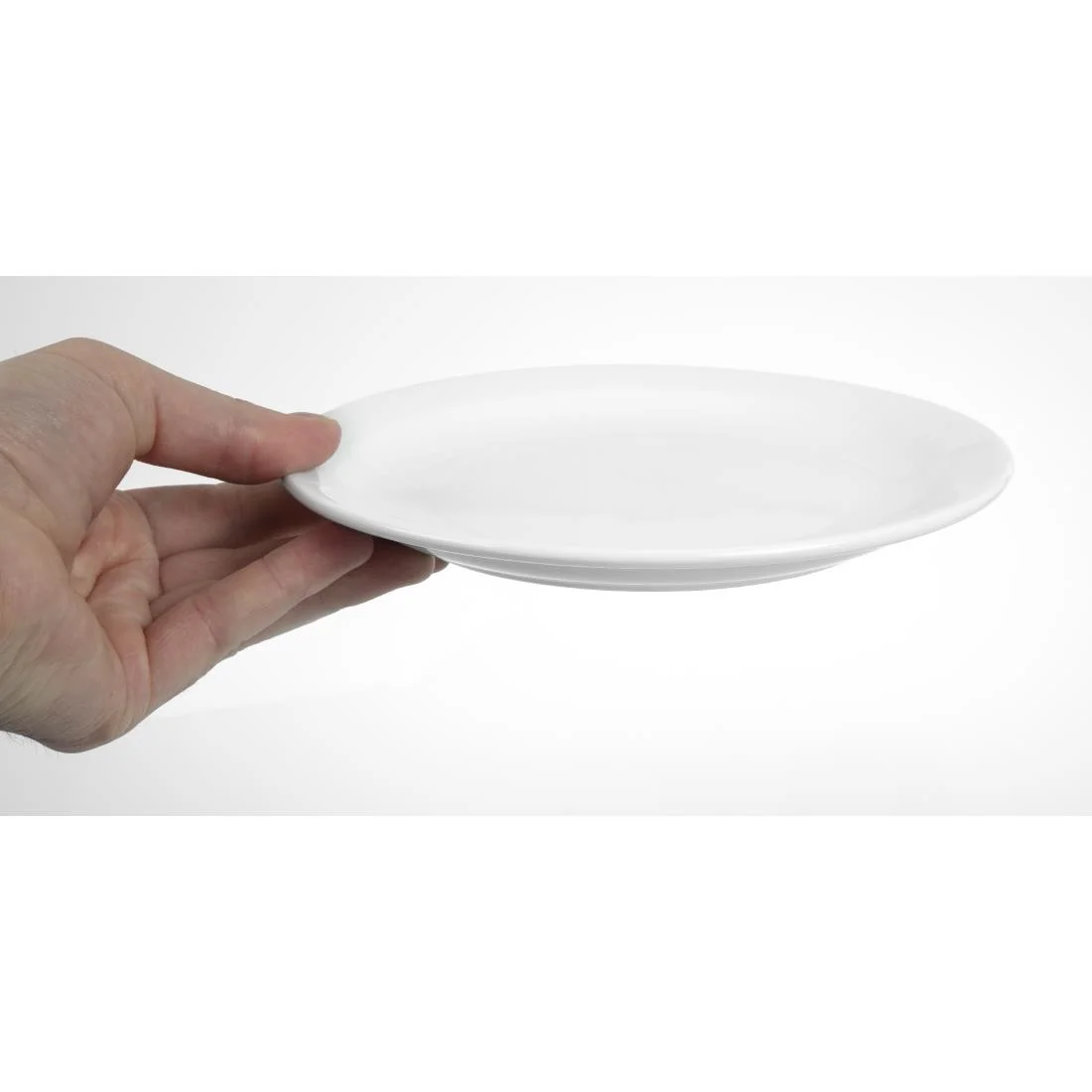 Olympia Whiteware Narrow Rimmed Plates 202mm - Image 5