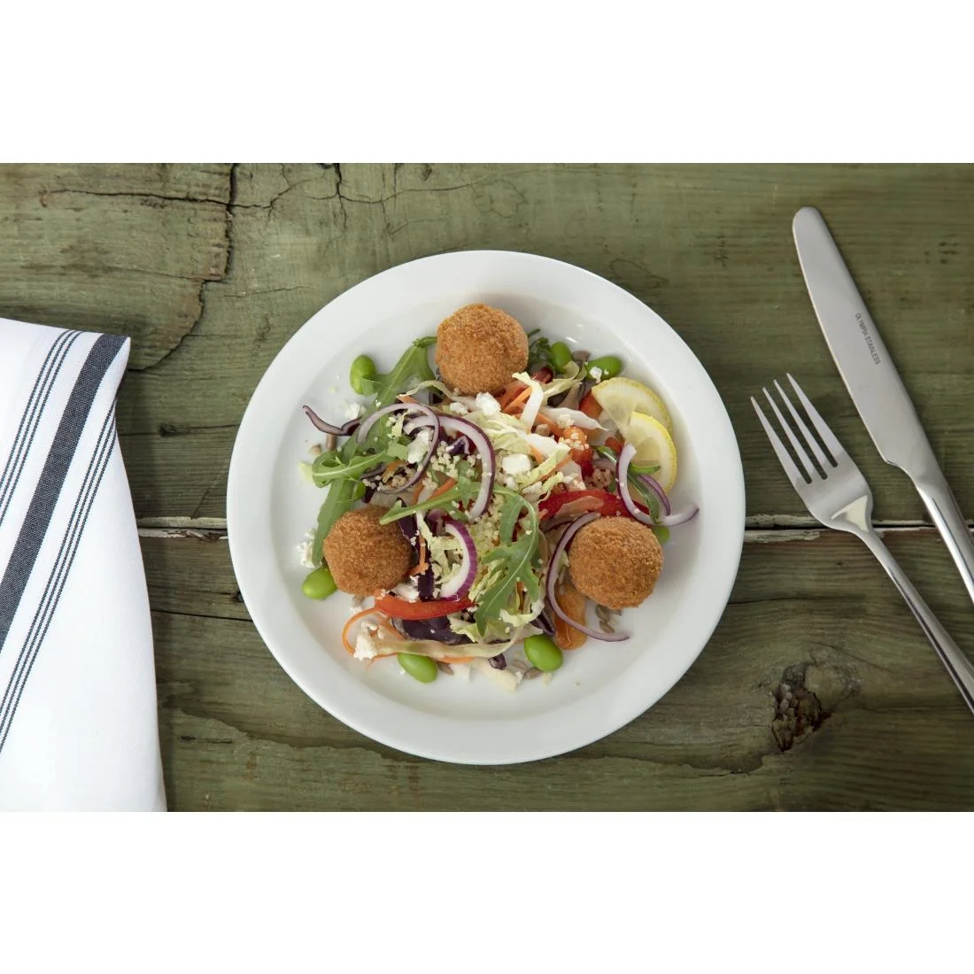 Olympia Whiteware Narrow Rimmed Plates 202mm - Image 7