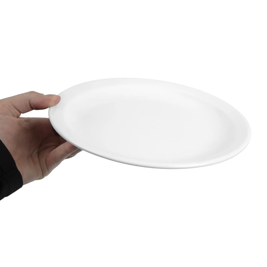 Olympia Whiteware Narrow Rimmed Plates 250mm - Image 5