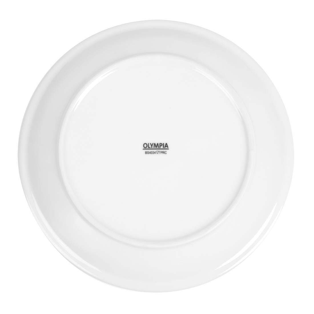 Olympia Whiteware Narrow Rimmed Plates 250mm