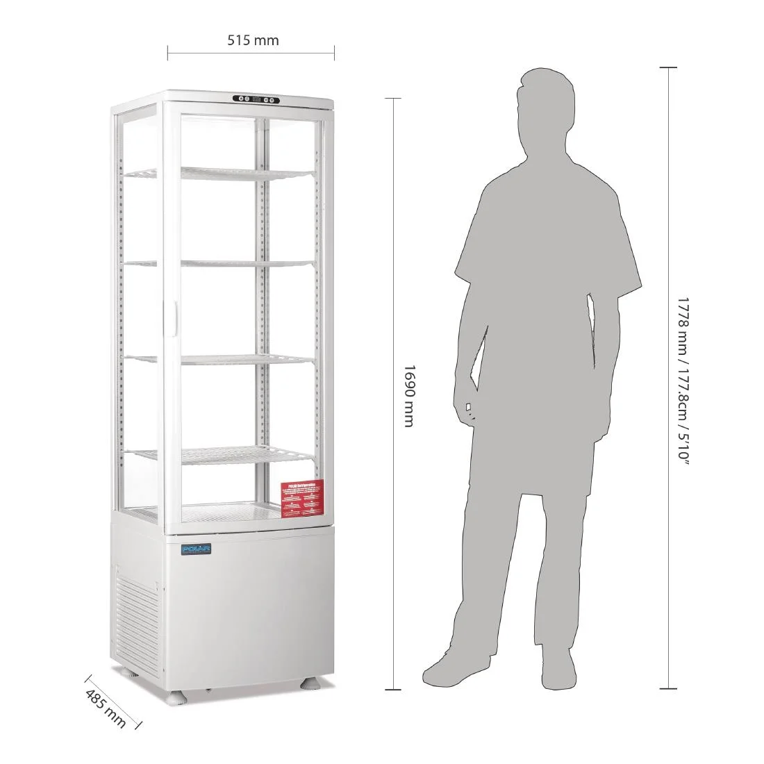 Polar C-Series Energy Efficient Curved Door Display Fridge White 235Ltr - Image 5