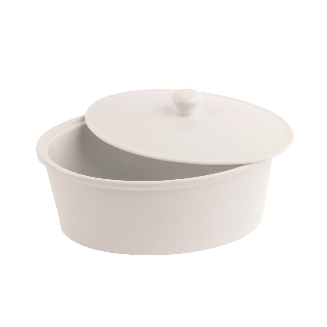 Olympia Whiteware Oval Casserole Dish 2.2Ltr
