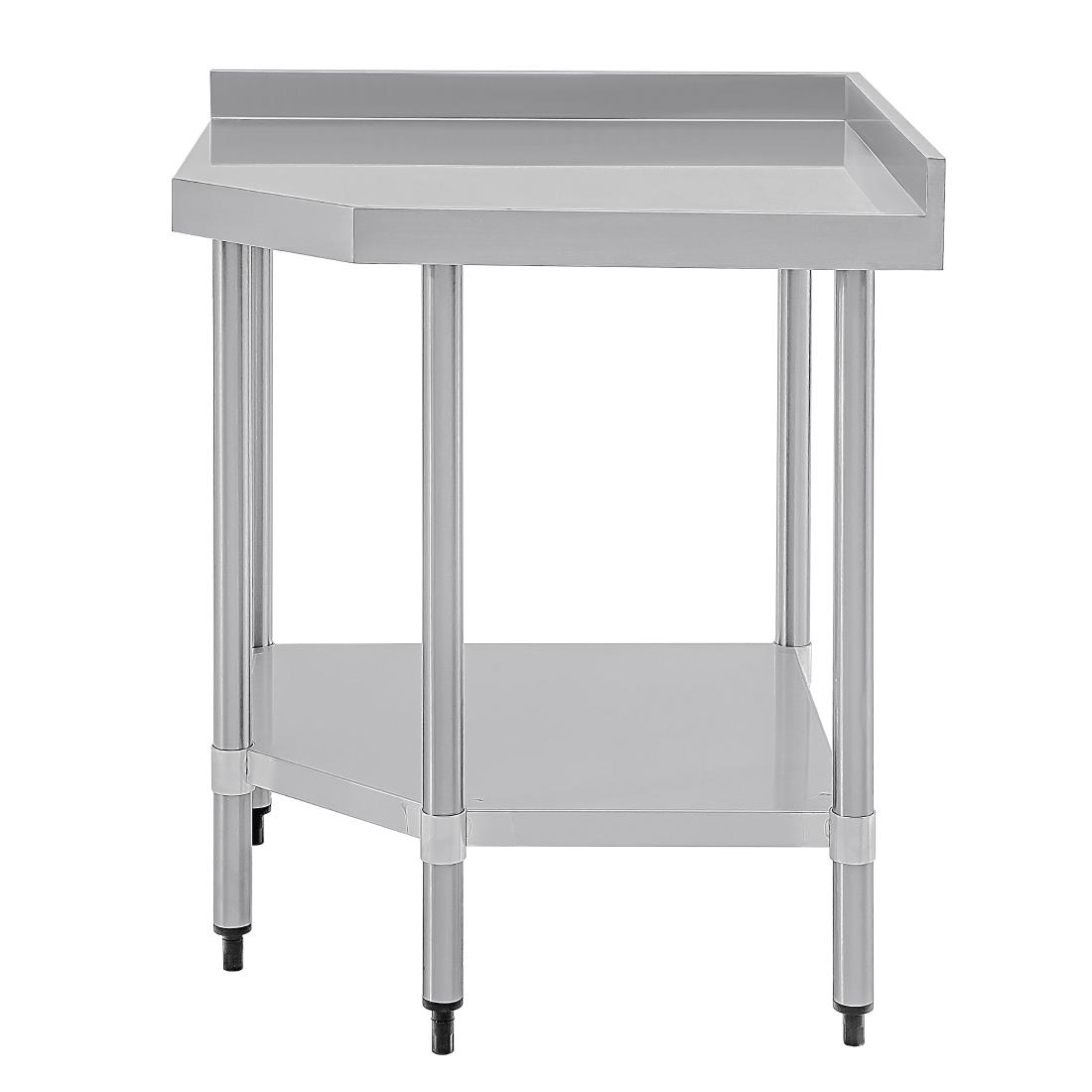 Vogue Stainless Steel Corner Table 600mm