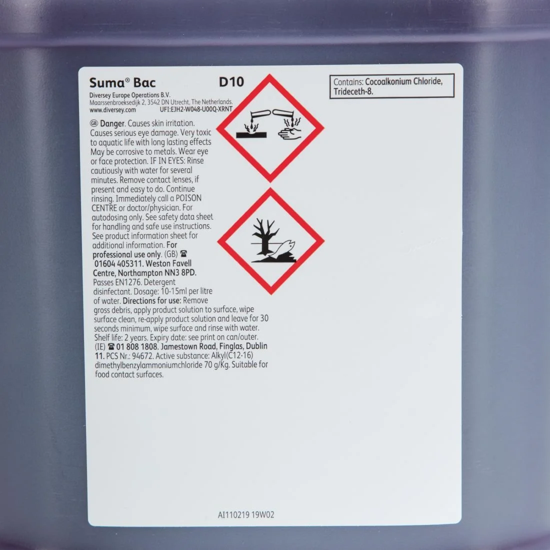 Suma Bac D10 Cleaner and Sanitiser 5 Litre (Pack of 2) - Image 5