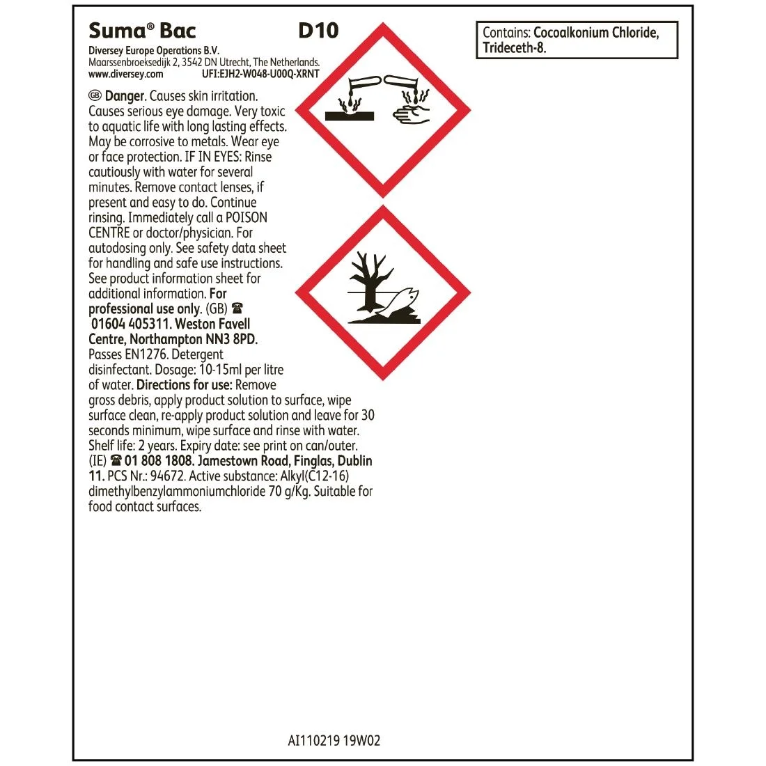 Suma Bac D10 Cleaner and Sanitiser 5 Litre (Pack of 2) - Image 9
