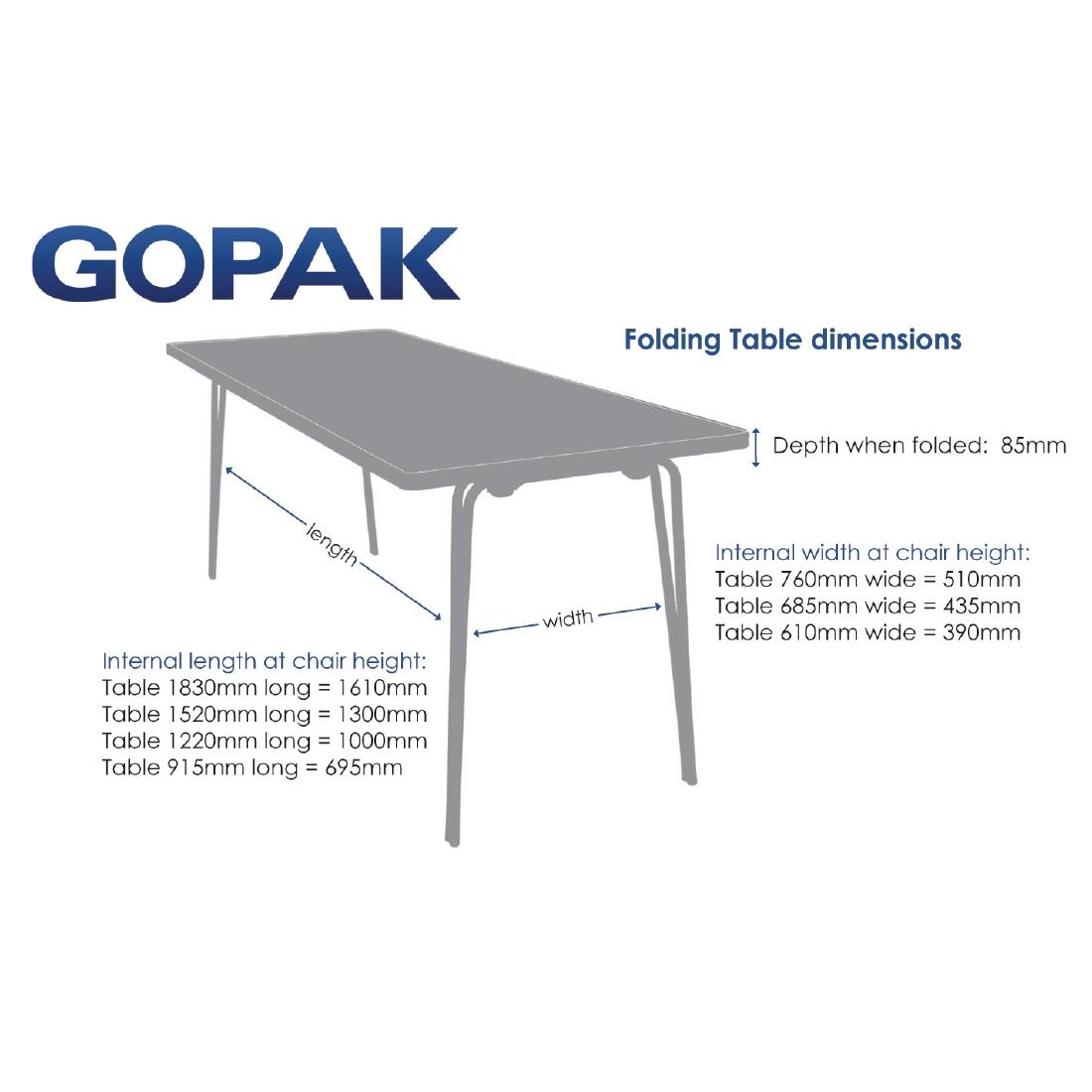 Gopak Contour Folding Table Oak 6ft
