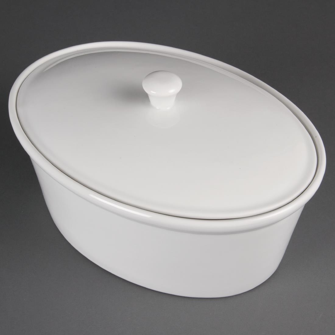 Olympia Whiteware Oval Casserole Dish 2.2Ltr