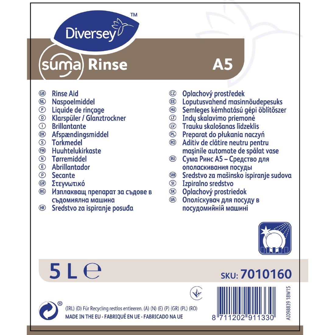 Suma A5 Rinse Aid 5 Litre (Pack of 2)