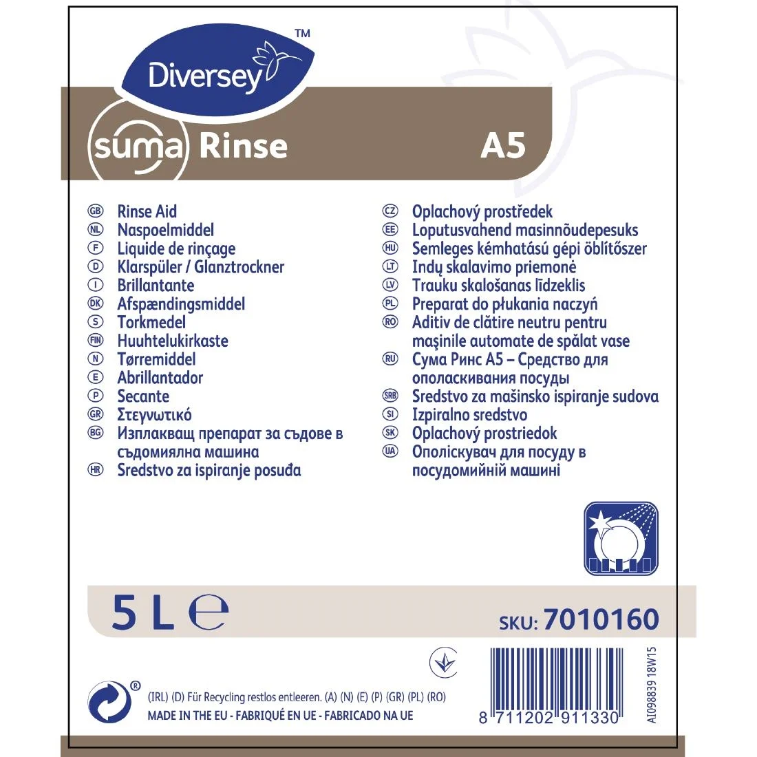 Suma A5 Rinse Aid 5 Litre (Pack of 2) - Image 2
