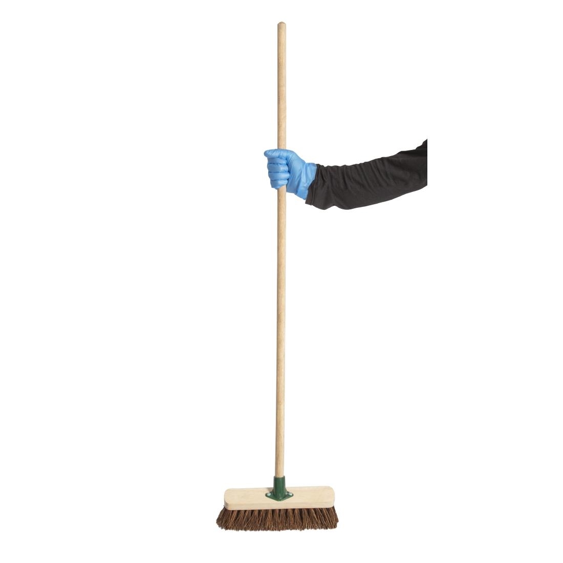 Jantex Wooden Broom Head Stiff Bassine 12in